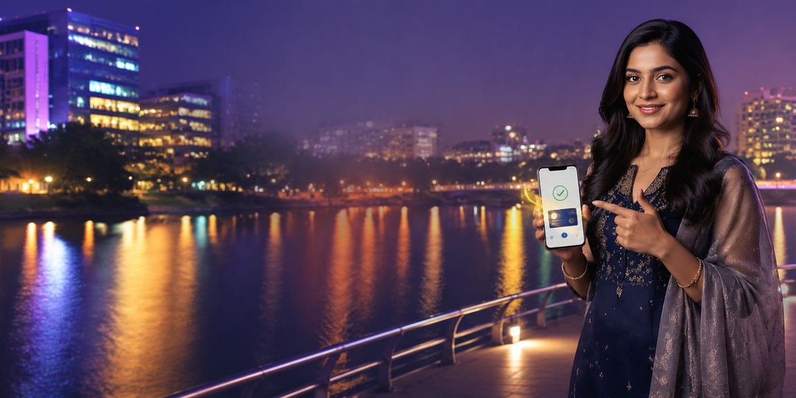 A happy Indian player enjoying casino bonus offers on mobile